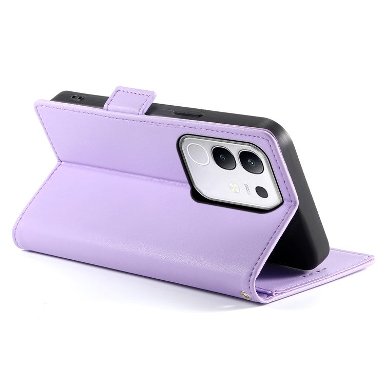 For vivo Y29 4G Stand Case PU Leather Wallet Phone Cover - Purple