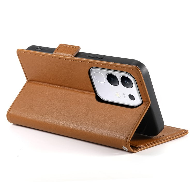 For vivo Y29 4G Stand Case PU Leather Wallet Phone Cover - Brown