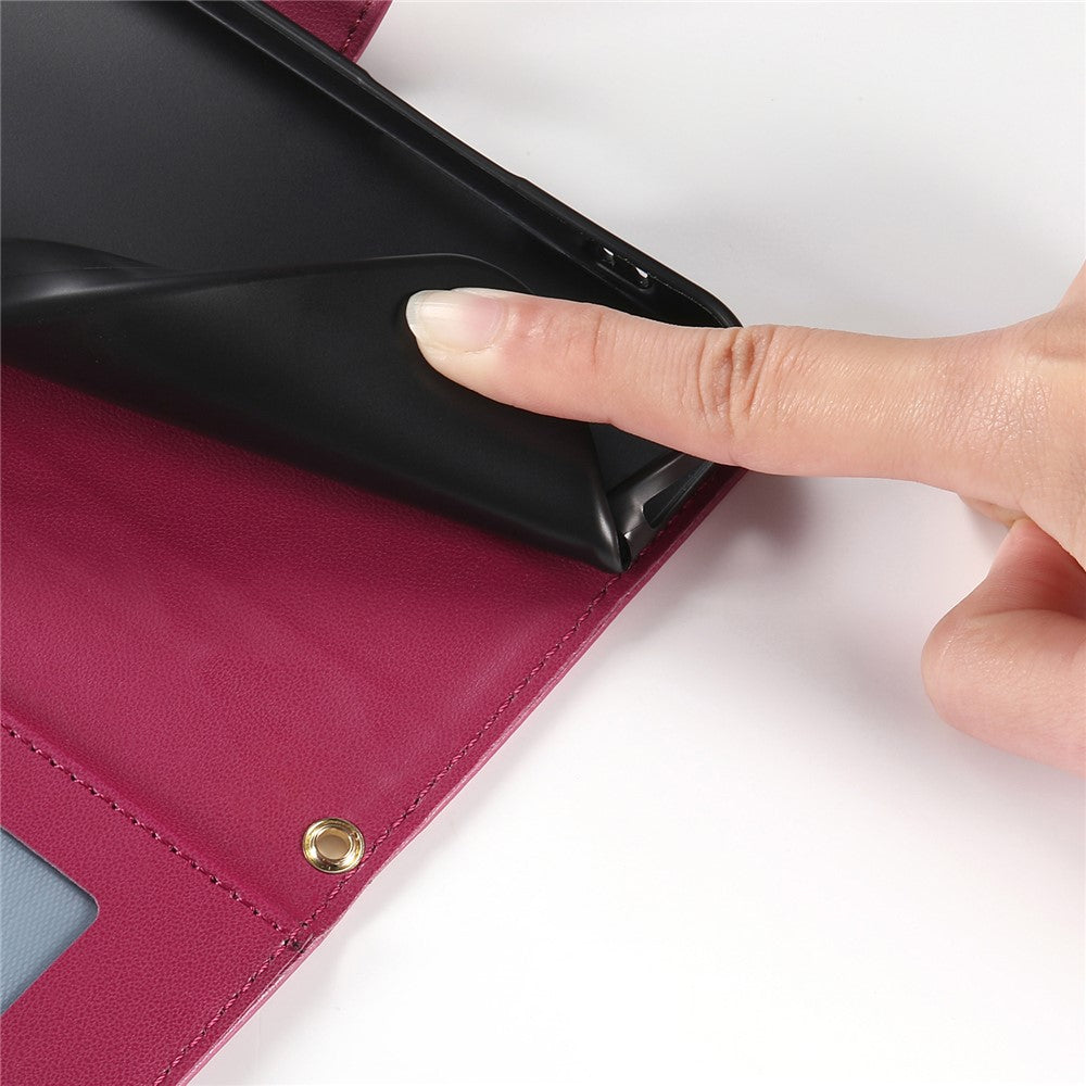 For Oppo Reno13 5G (Global) Case Rhombus Stitching Wallet Stand Leather Phone Cover with Long  /  Short Strap - Red