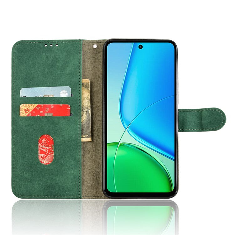 For vivo Y29 4G Leather Case Skin Feel Anti Drop Wallet Flip Phone Cover - Green