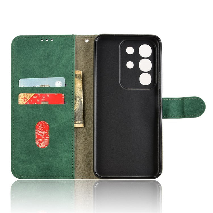 For vivo Y29 4G Leather Case Skin Feel Anti Drop Wallet Flip Phone Cover - Green