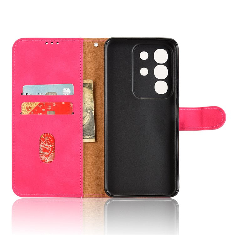 For vivo Y29 4G Leather Case Skin Feel Anti Drop Wallet Flip Phone Cover - Rose