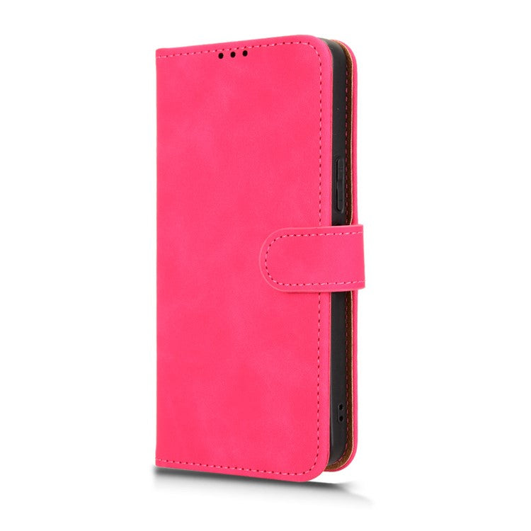 For vivo Y04 4G Leather Case Skin Feel Anti Drop Wallet Flip Phone Cover - Rose