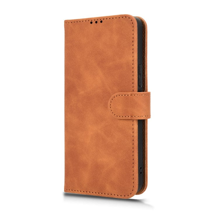 For vivo Y04 4G Leather Case Skin Feel Anti Drop Wallet Flip Phone Cover - Brown