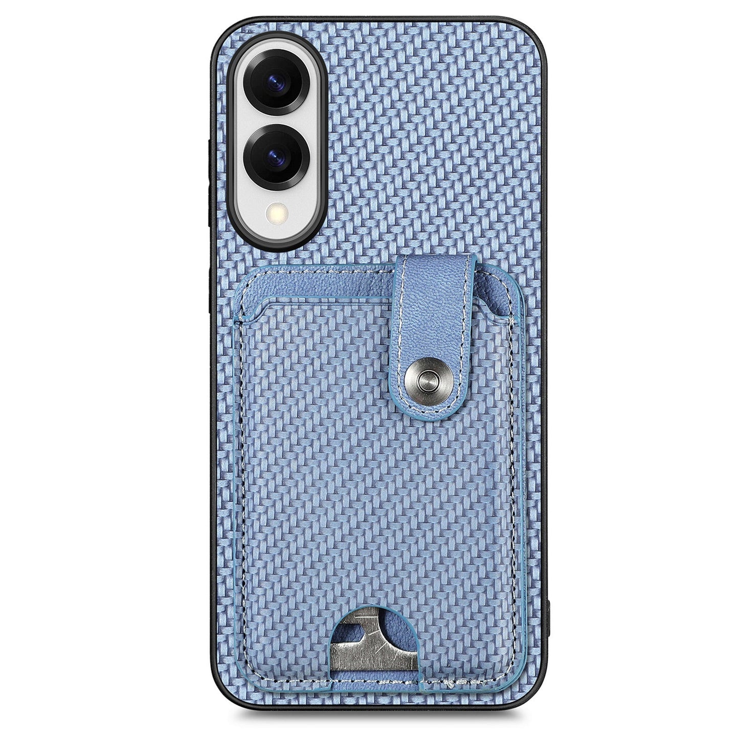 For Samsung Galaxy S25 Edge Case Card Slots Kickstand Phone Back Cover with Card Tool - Blue
