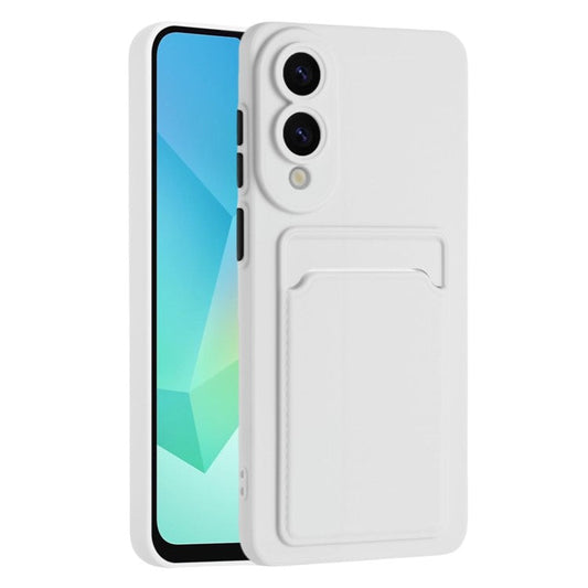 For Samsung Galaxy S25 Edge Case Card Slot Matte Fingerprint-Free Back Cover - White