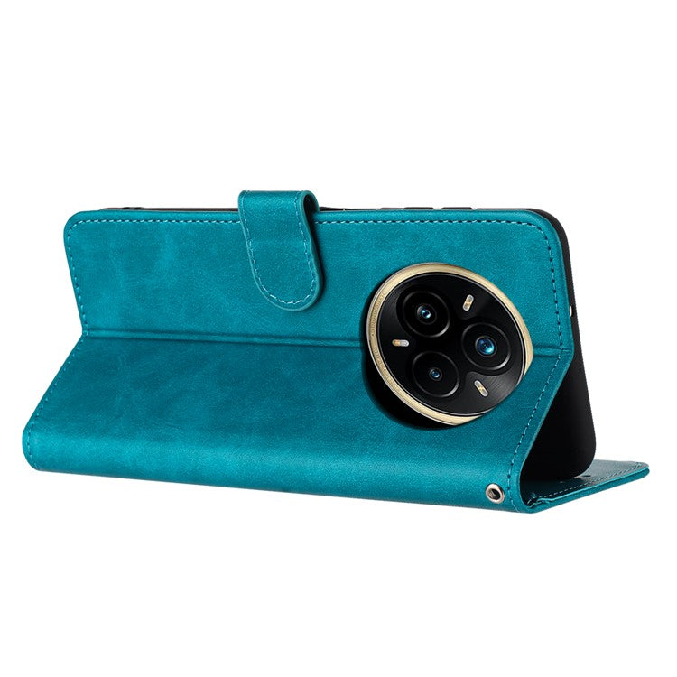 For Realme 14 Pro 5G Case Flip Stand PU Leather Wallet Phone Cover Calf Texture - Orange