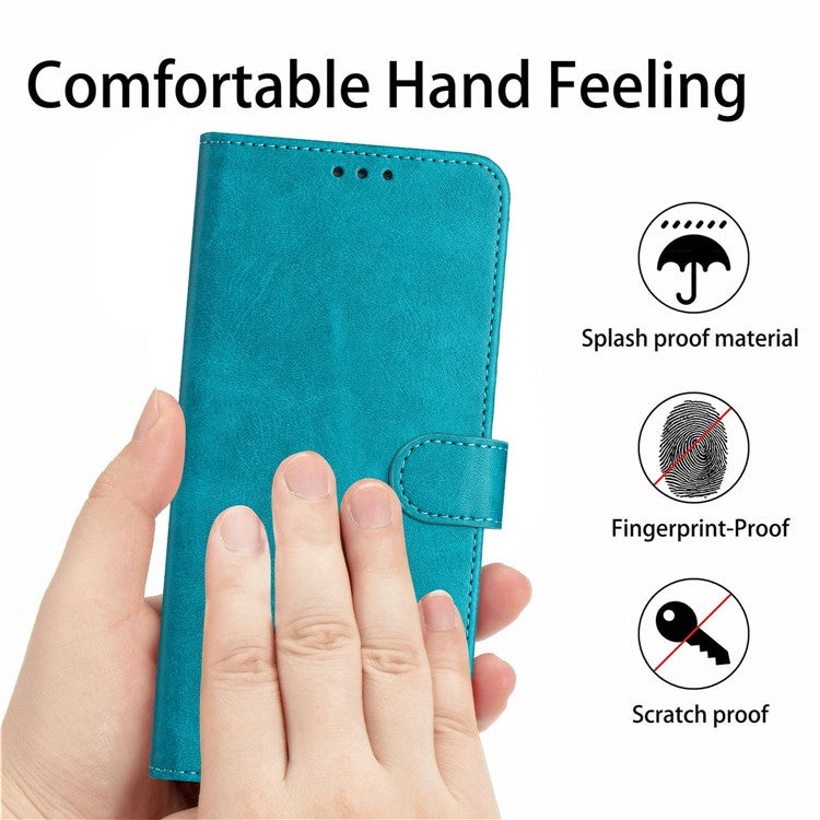 For Realme 14 Pro 5G Case Flip Stand PU Leather Wallet Phone Cover Calf Texture - Orange