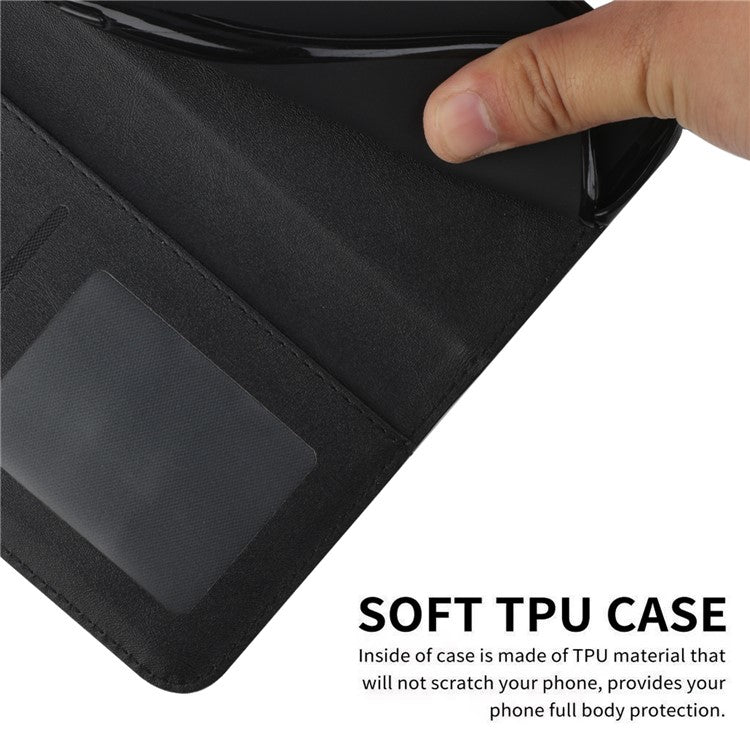 For Realme 14 Pro 5G Case Leather Stand Protective Phone Cover - Black