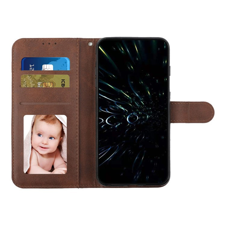 For Realme 14 Pro 5G Case Leather Stand Protective Phone Cover - Brown