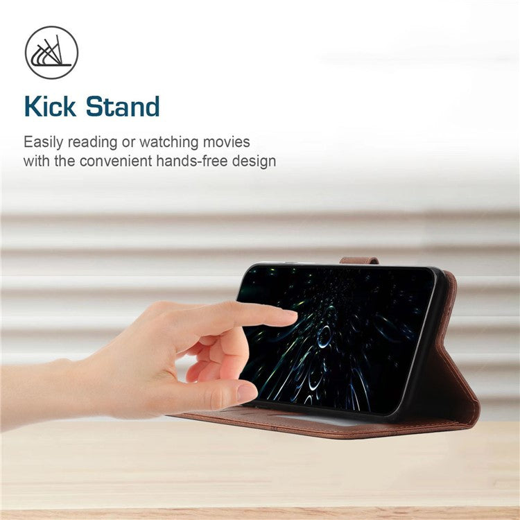 For Realme 14 Pro 5G Case Leather Stand Protective Phone Cover - Brown