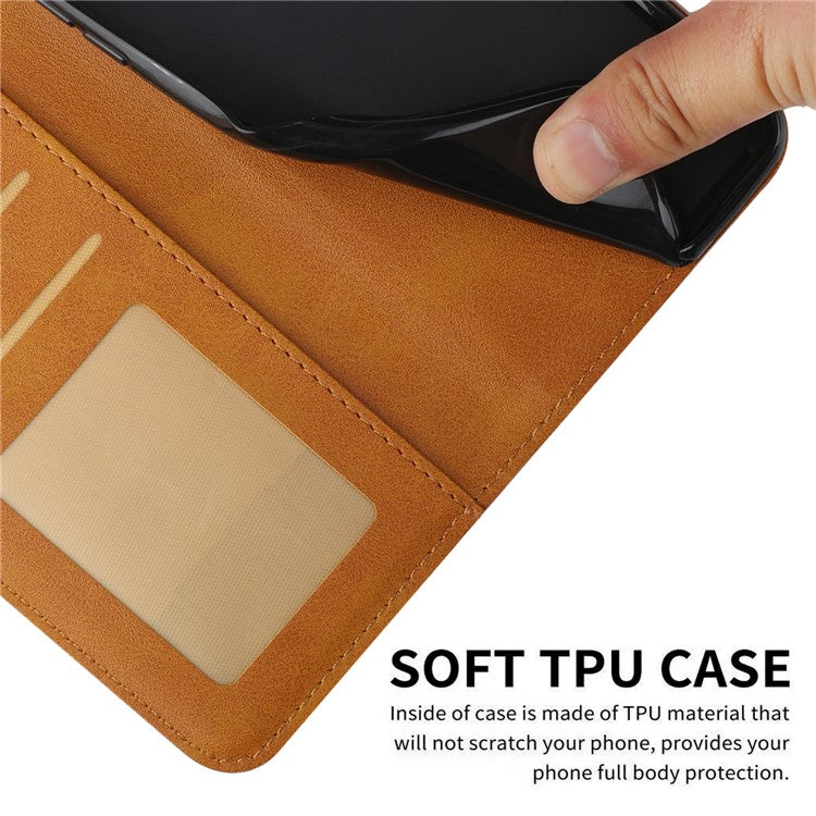 For Realme 14 Pro 5G Case Leather Stand Protective Phone Cover - Yellow