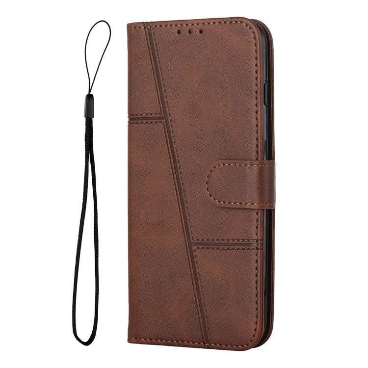 For vivo Y29s 5G  /  Y04 4G Case Leather Stand Protective Phone Cover - Brown