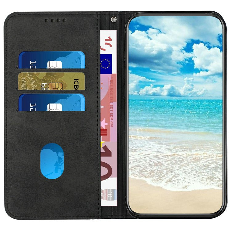 For Realme 14 Pro+ 5G Case Wallet Leather Phone Cover Pattern Imprinted - Black