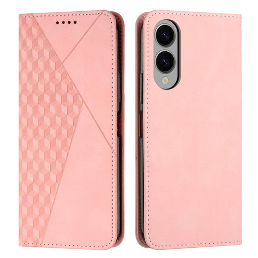For Samsung Galaxy S25 Edge Case Wallet Leather Phone Cover Pattern Imprinted - Rose Gold