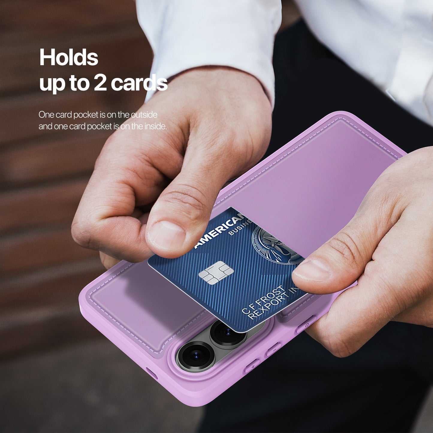 For Samsung Galaxy S25 Edge Magnetic Case DUX DUCIS Rafi II Series Leather Back Cover with RFID Blocking Card Slots - Purple Pink