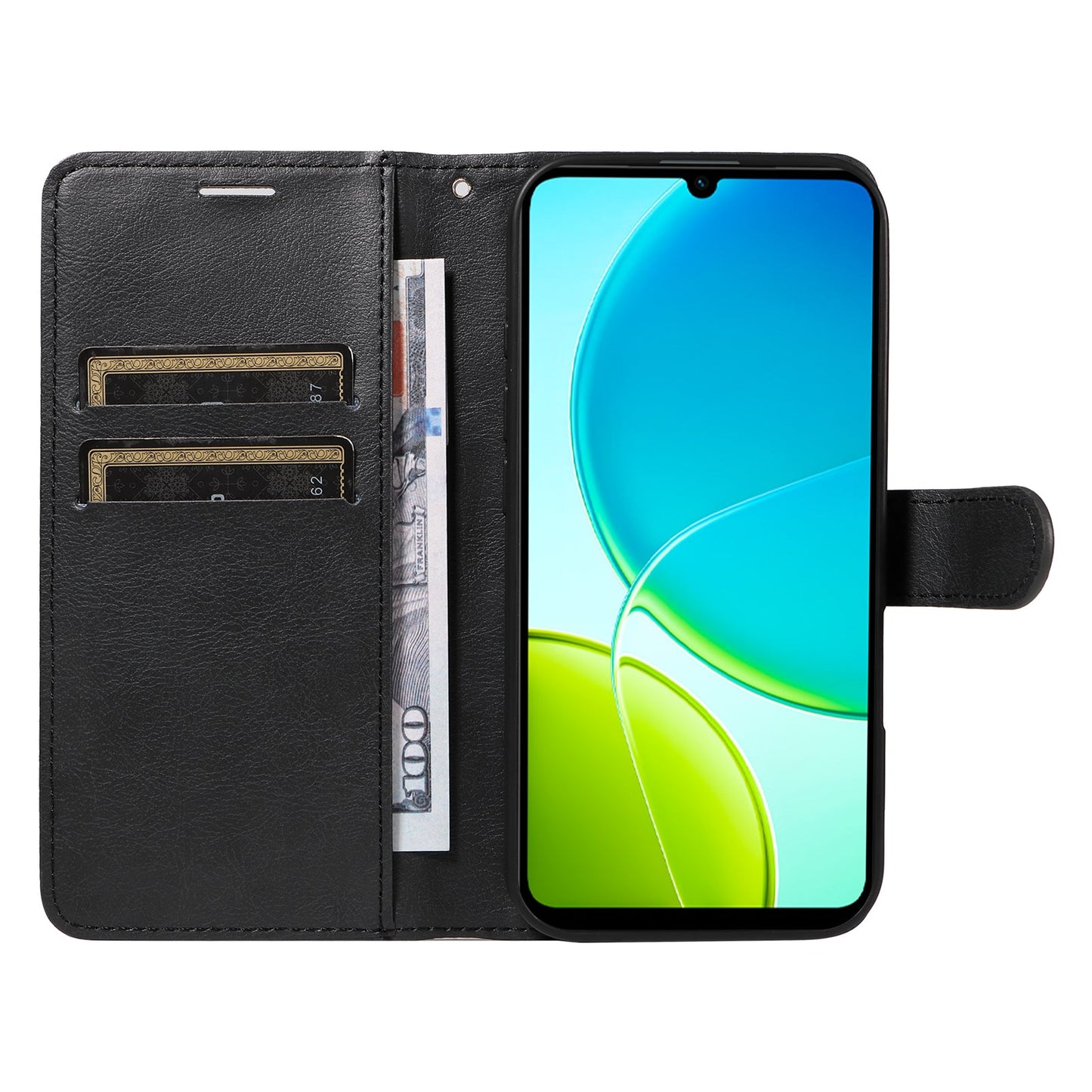 For vivo Y04 4G / vivo Y29s 5G Leather Wallet Case with Strap Solid Color Phone Stand Cover - Red