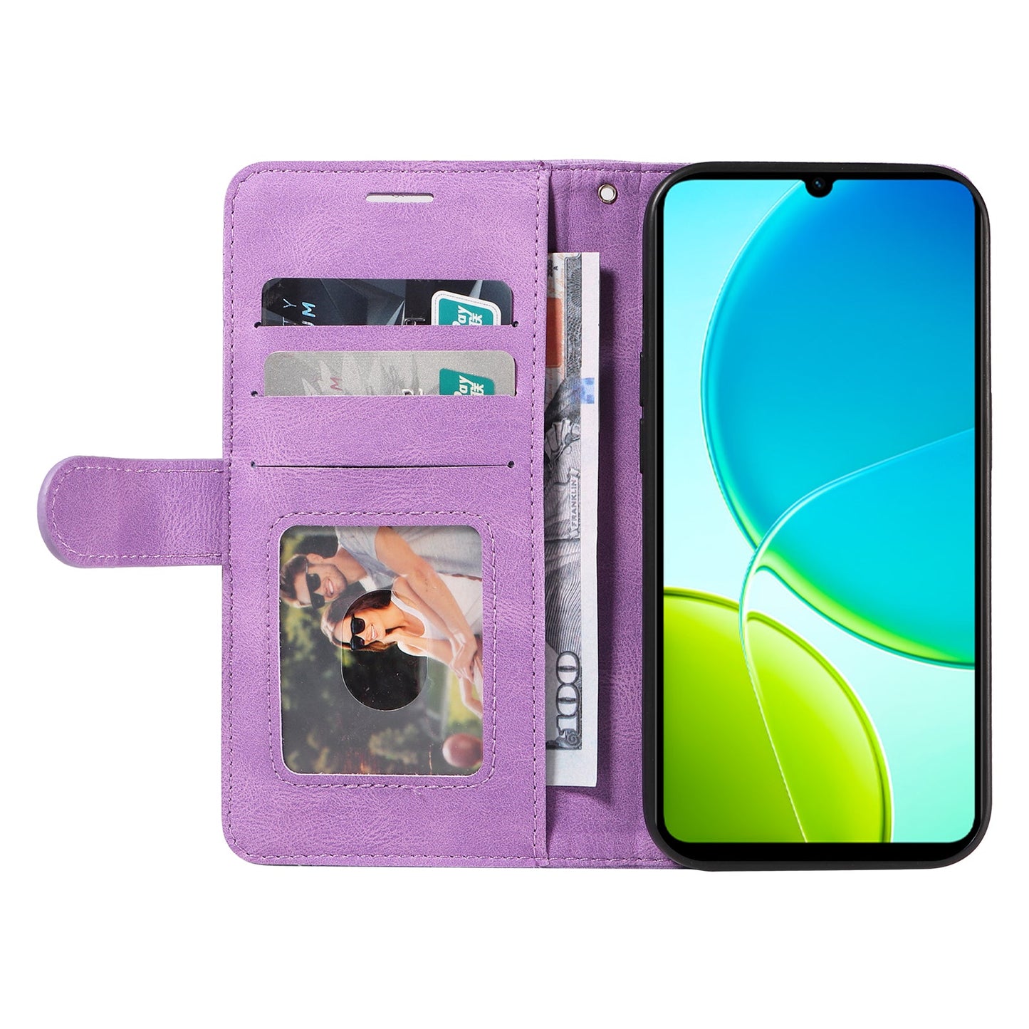For vivo Y29s 5G Leather Phone Case Stand Wallet with Bi-colour Splicing Design - Purple
