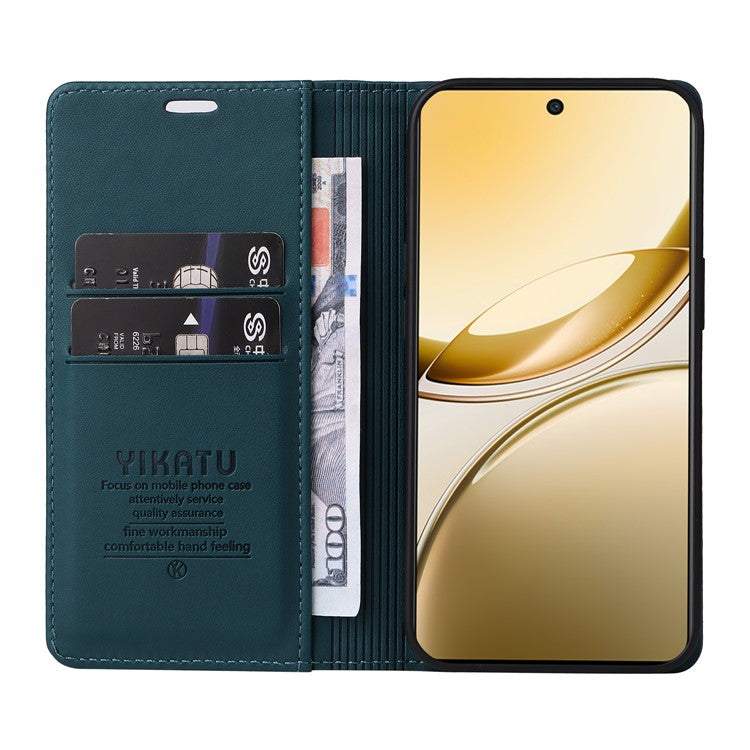 For vivo V50 5G Wallet Case YIKATU YK- 001 PU Leather Phone Cover with Stand - Green