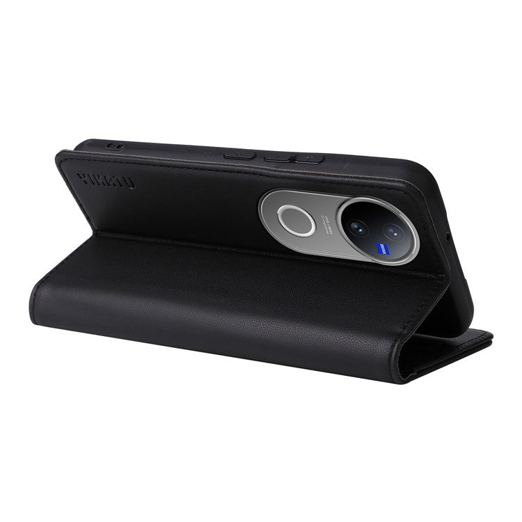 For vivo V50 5G Wallet Case YIKATU YK- 001 PU Leather Phone Cover with Stand - Black