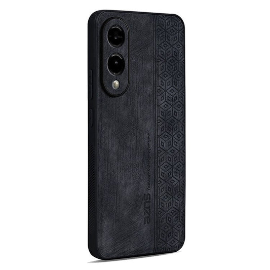 AZNS For Samsung Galaxy S25 Edge Case Protective PU Leather Covered TPU Phone Shell - Black