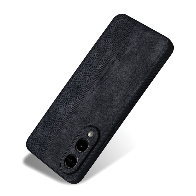 AZNS For Samsung Galaxy S25 Edge Case Protective PU Leather Covered TPU Phone Shell - Black