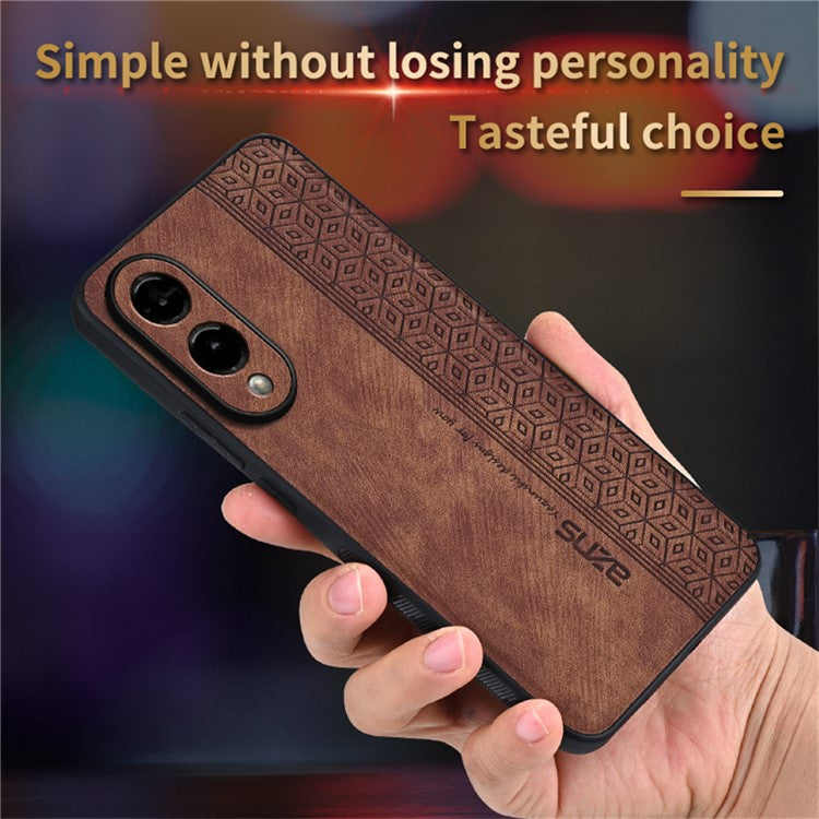 AZNS For Samsung Galaxy S25 Edge Case Protective PU Leather Covered TPU Phone Shell - Black