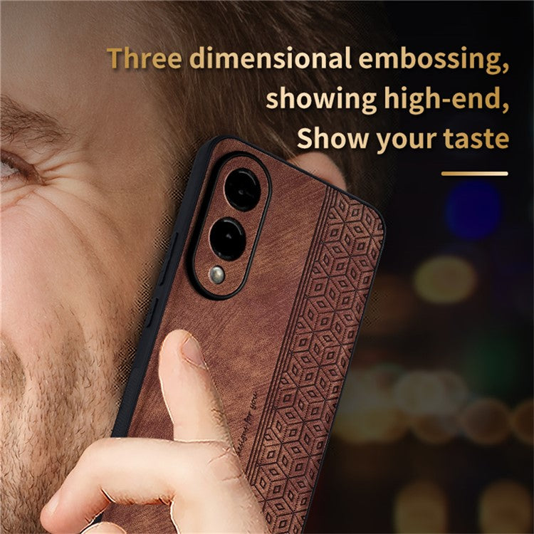 AZNS For Samsung Galaxy S25 Edge Case Protective PU Leather Covered TPU Phone Shell - Black