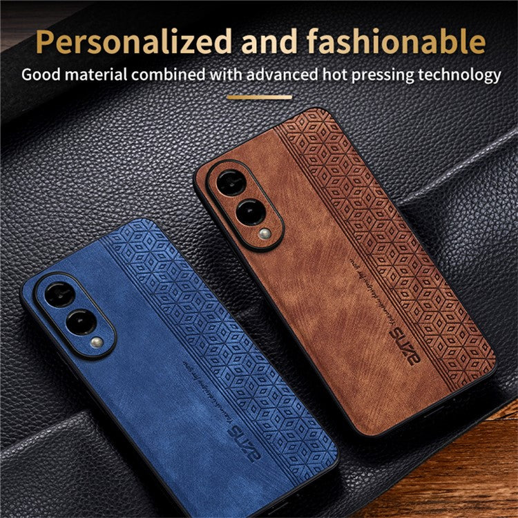AZNS For Samsung Galaxy S25 Edge Case Protective PU Leather Covered TPU Phone Shell - Black