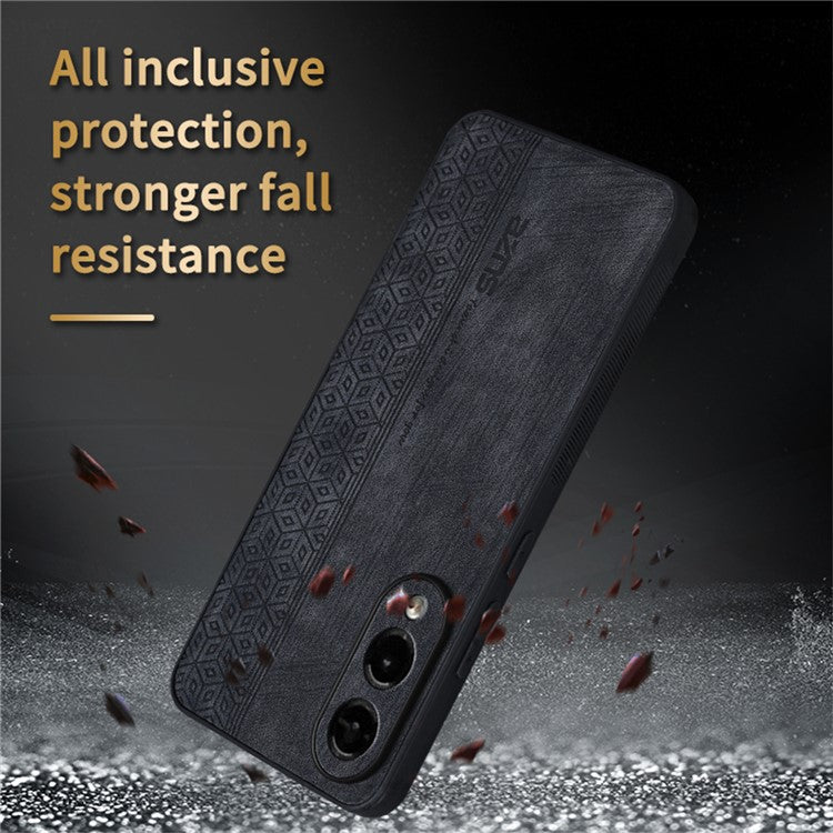 AZNS For Samsung Galaxy S25 Edge Case Protective PU Leather Covered TPU Phone Shell - Black
