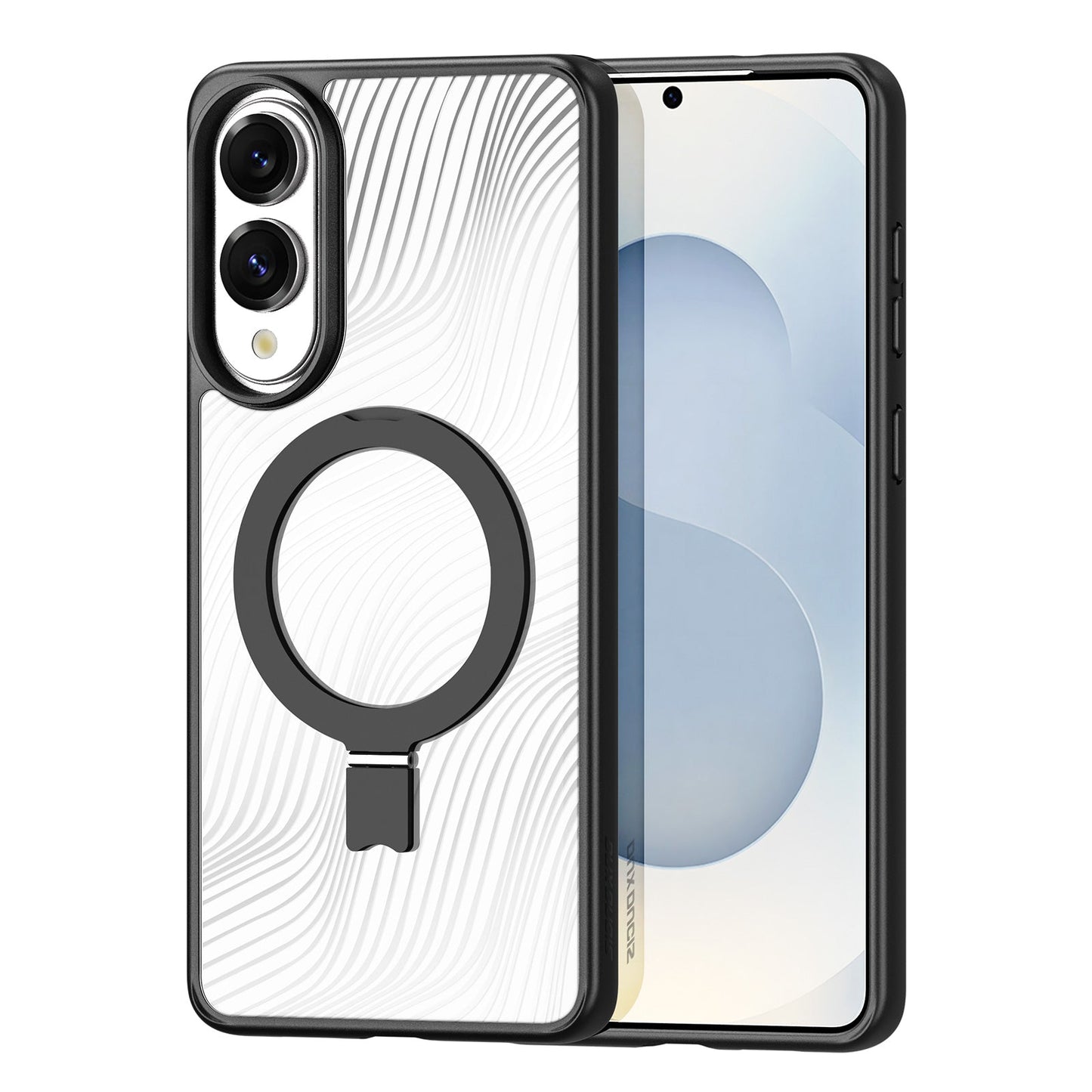 For Samsung Galaxy S25 Edge Case DUX DUCIS Aimo Series Compatible with MagSafe TPU+PC Kickstand Phone Cover (REACH Certification) - Black