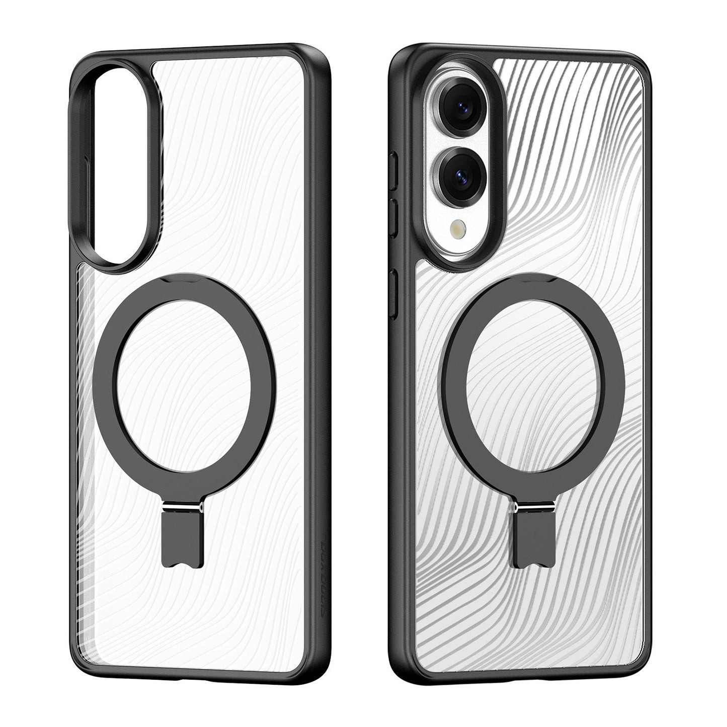 For Samsung Galaxy S25 Edge Case DUX DUCIS Aimo Series Compatible with MagSafe TPU+PC Kickstand Phone Cover (REACH Certification) - Black