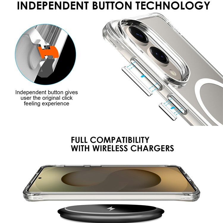 For Samsung Galaxy S25 Edge Case Compatible with MagSafe TPU + PC Clear Phone Cover