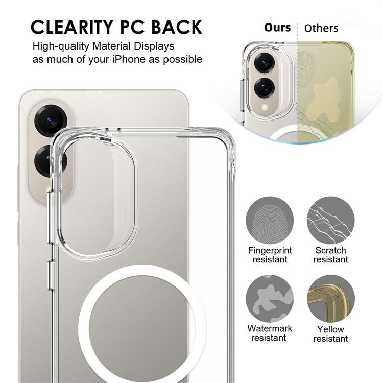 For Samsung Galaxy S25 Edge Case Compatible with MagSafe TPU + PC Clear Phone Cover