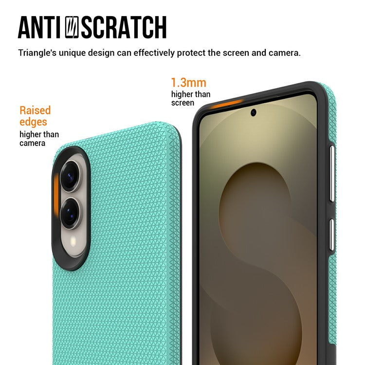 For Samsung Galaxy S25 Edge Case TPU + PC Four Corner Anti-Drop Phone Cover - Mint Green