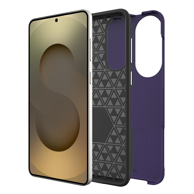 For Samsung Galaxy S25 Edge Case TPU + PC Four Corner Anti-Drop Phone Cover - Dark Purple