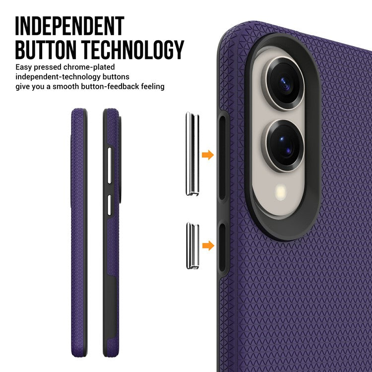 For Samsung Galaxy S25 Edge Case TPU + PC Four Corner Anti-Drop Phone Cover - Dark Purple