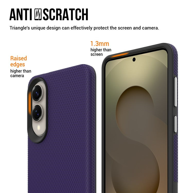 For Samsung Galaxy S25 Edge Case TPU + PC Four Corner Anti-Drop Phone Cover - Dark Purple