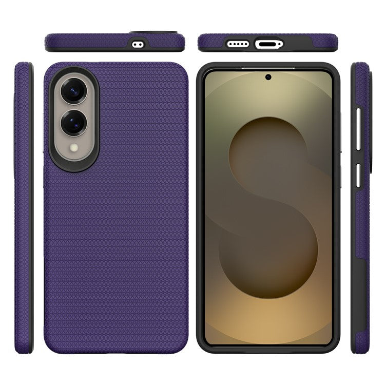 For Samsung Galaxy S25 Edge Case TPU + PC Four Corner Anti-Drop Phone Cover - Dark Purple