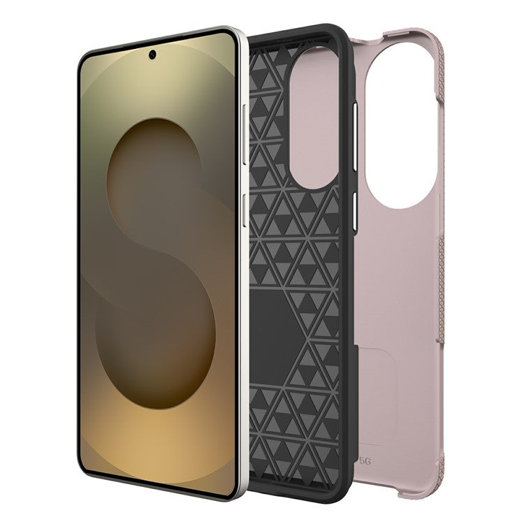 For Samsung Galaxy S25 Edge Case TPU + PC Four Corner Anti-Drop Phone Cover - Rose Gold