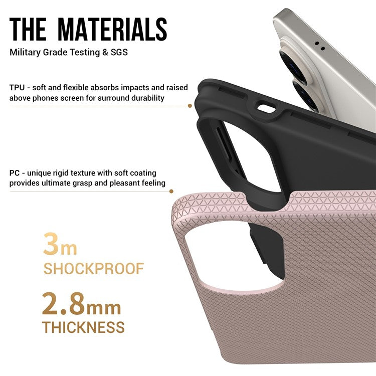 For Samsung Galaxy S25 Edge Case TPU + PC Four Corner Anti-Drop Phone Cover - Rose Gold