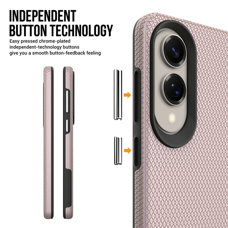For Samsung Galaxy S25 Edge Case TPU + PC Four Corner Anti-Drop Phone Cover - Rose Gold