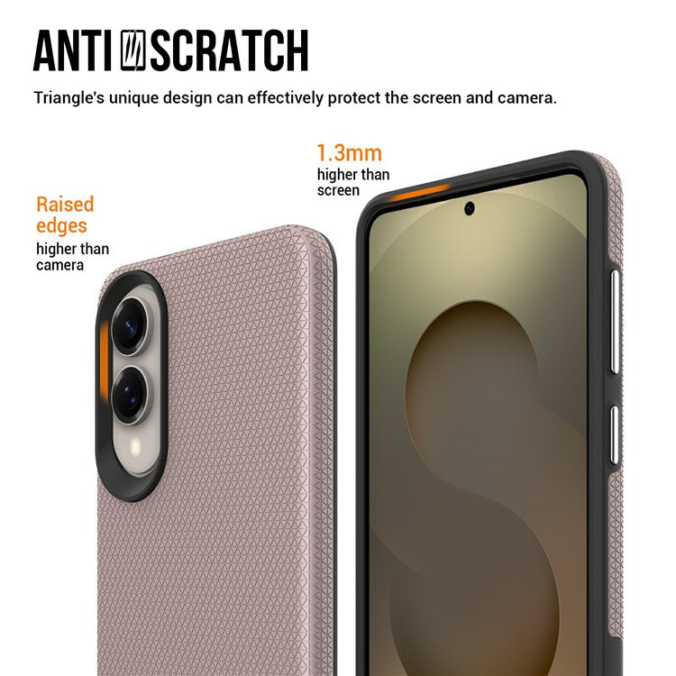 For Samsung Galaxy S25 Edge Case TPU + PC Four Corner Anti-Drop Phone Cover - Rose Gold