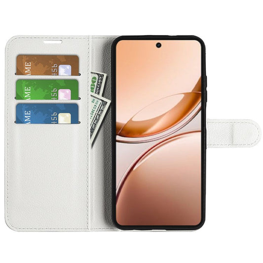 For vivo V50 Lite 5G Case Litchi Texture Shockproof Leather Wallet Phone Cover - White