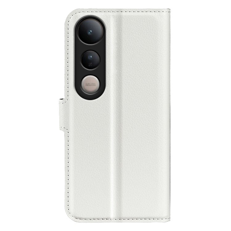 For vivo V50 Lite 5G Case Litchi Texture Shockproof Leather Wallet Phone Cover - White