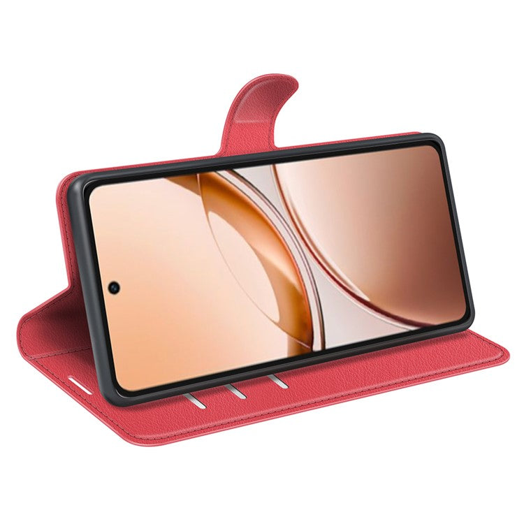 For vivo V50 Lite 5G Case Litchi Texture Shockproof Leather Wallet Phone Cover - Red