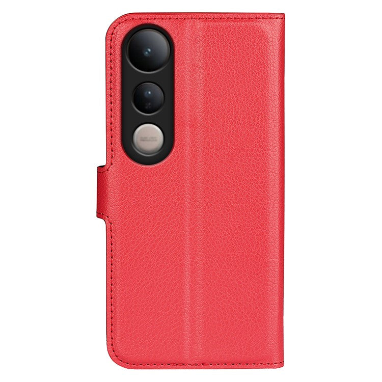 For vivo V50 Lite 5G Case Litchi Texture Shockproof Leather Wallet Phone Cover - Red