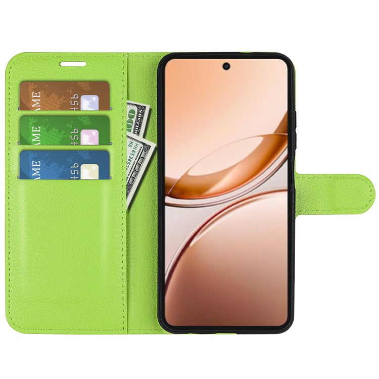 For vivo V50 Lite 5G Case Litchi Texture Shockproof Leather Wallet Phone Cover - Green