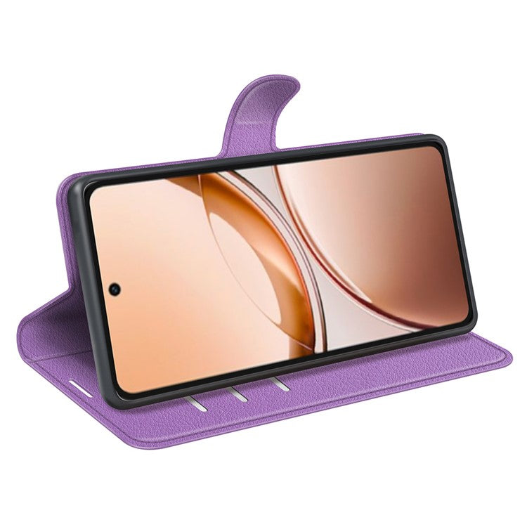For vivo V50 Lite 5G Case Litchi Texture Shockproof Leather Wallet Phone Cover - Purple