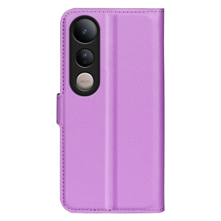For vivo V50 Lite 5G Case Litchi Texture Shockproof Leather Wallet Phone Cover - Purple